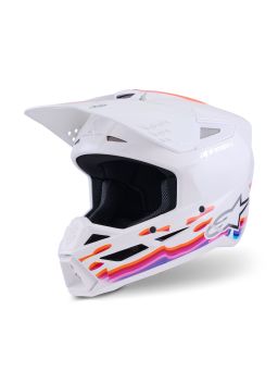 Prilba S-M3 FORCE, ALPINESTARS (bílá/žlutá/růžová/fialová) 2026