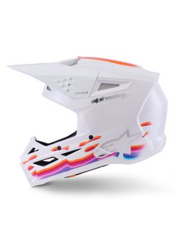 Prilba S-M3 FORCE, ALPINESTARS (bílá/žlutá/růžová/fialová) 2026