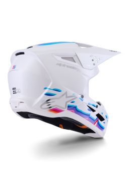 Prilba S-M3 FORCE, ALPINESTARS (bílá/žlutá/růžová/fialová) 2026
