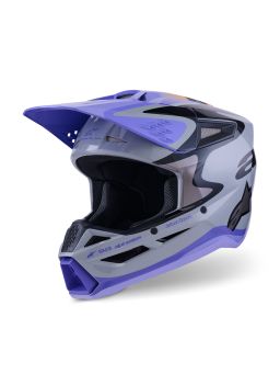 Prilba S-M3 edícia JETT LAWRENCE, ALPINESTARS (šedá/fialová/černá) 2026