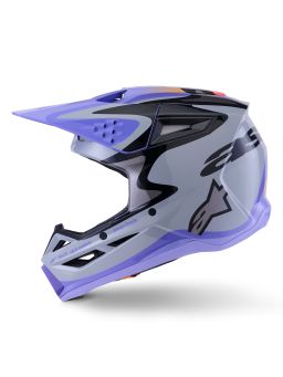 Prilba S-M3 edícia JETT LAWRENCE, ALPINESTARS (šedá/fialová/černá) 2026