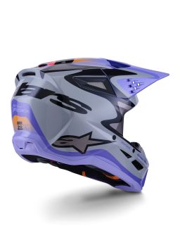 Prilba S-M3 edícia JETT LAWRENCE, ALPINESTARS (šedá/fialová/černá) 2026