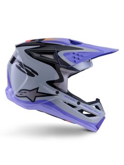 Prilba S-M3 edícia JETT LAWRENCE, ALPINESTARS (šedá/fialová/černá) 2026