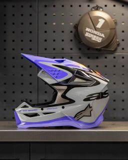 Prilba S-M3 edícia JETT LAWRENCE, ALPINESTARS, detská (šedá/fialová/černá) 2026