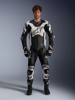 Jednodielna kombinéza GP PLUS V4 SPRINT, TECH-AIR kompatibilný, ALPINESTARS (černá/bílá/červená fluo) 2025