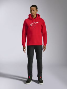Mikina AGELESS HOODIE 3, ALPINESTARS (červená/bílá)