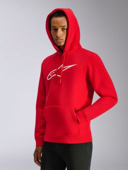 Mikina AGELESS HOODIE 3, ALPINESTARS (červená/bílá)