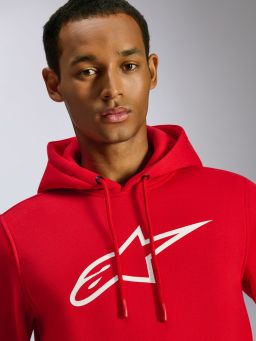Mikina AGELESS HOODIE 3, ALPINESTARS (červená/bílá)