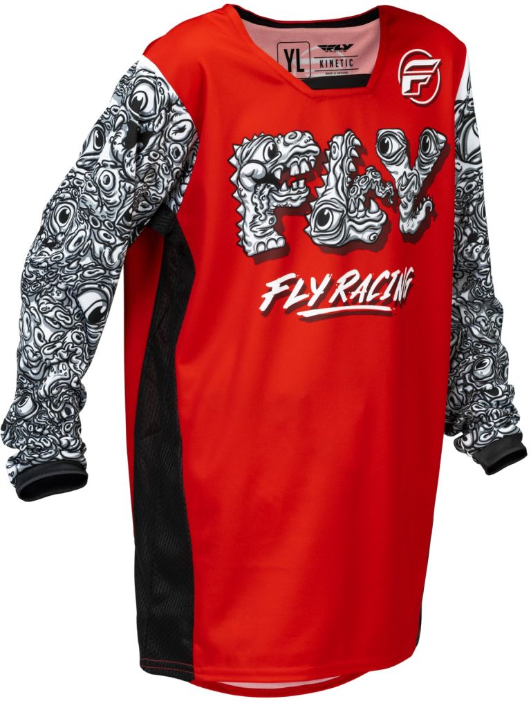 Dres KINETIC MUTANT, FLY RACING - USA 2026 detské (červená/bílá/černá)