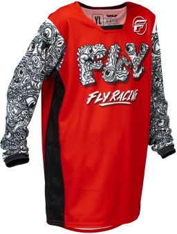 Dres KINETIC MUTANT, FLY RACING - USA 2026 detské (červená/bílá/černá)