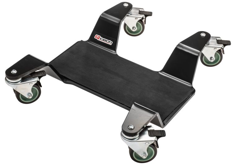 EXTRA HD pojazdná podložka pod hlavná stojan, Q-TECH (nosnosť 400 kg, čierna)