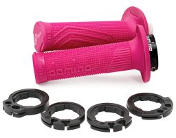 Gripy LOCK-ON D100 (offroad) dĺžka 125/130 mm (4 vačky), DOMINO (ružové)