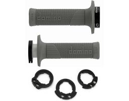 Gripy LOCK-ON D100 (offroad) dĺžka 125/130 mm (4 vačky), DOMINO (šedé)