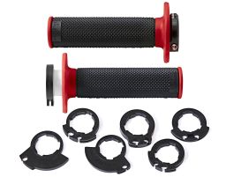 Gripy LOCK-ON D100 (offroad) dĺžka 125/130 mm (6 vaček), DOMINO (čierno-červené)