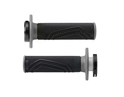 Gripy LOCK-ON D100 (offroad) dĺžka 125/130 mm (6 vaček), DOMINO (čierno-šedé)