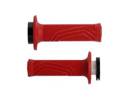 Gripy LOCK-ON D100 (offroad) dĺžka 125/130 mm (4 vačky), DOMINO (červené)