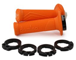 Gripy LOCK-ON D100 (offroad) dĺžka 125/130 mm (4 vačky), DOMINO (oranžové)