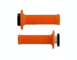 Gripy LOCK-ON D100 (offroad) dĺžka 125/130 mm (4 vačky), DOMINO (oranžové)