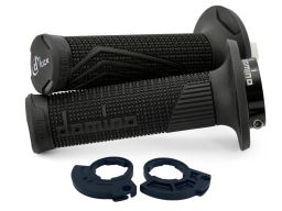 Gripy LOCK-ON D100 (offroad) dĺžka 125/130 mm (2 vačky), DOMINO (čierne)