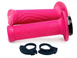 Gripy LOCK-ON D100 (offroad) dĺžka 125/130 mm (2 vačky), DOMINO (růžov
