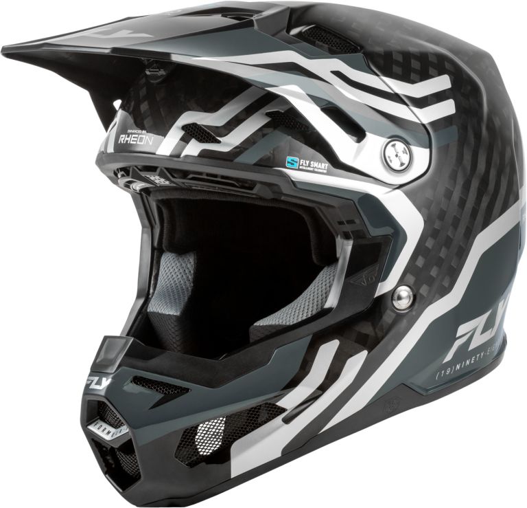 Prilba FORMULA S CARBON BYTE, FLY RACING - USA (/carbon/šedá/stříbrná)