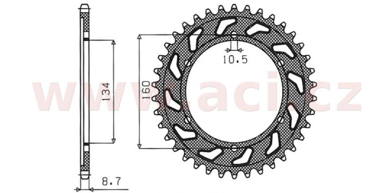 Oceľová rozeta pre sekundárne reťazy typu 530, BRAKING (40 zubov)