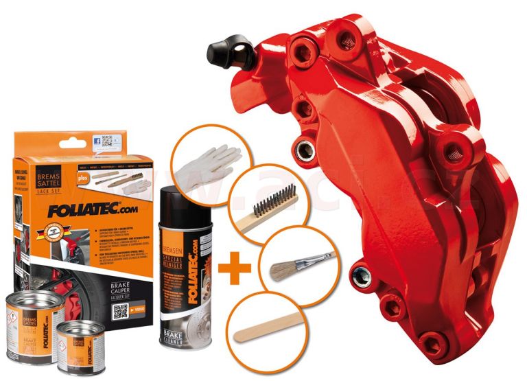FOLIATEC dvousložková barva na brzdy, barva červená (Performance red)