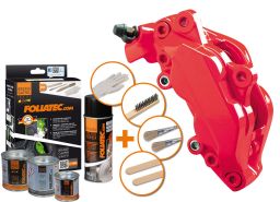 FOLIATEC dvousložková barva na brzdy, barva: červená neonová