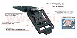 LED svetlo zadné UNI vrátane držiaku RZ (30°), RTECH (čierne)