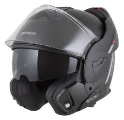 Prilba MultiFlip Solid, CASSIDA (čierna matná/červená/šedá) 2026