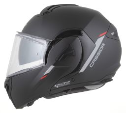 Prilba MultiFlip Solid, CASSIDA (čierna matná/červená/šedá) 2026