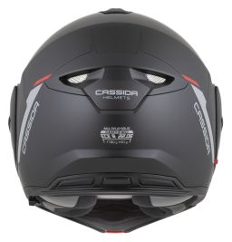Prilba MultiFlip Solid, CASSIDA (čierna matná/červená/šedá) 2026
