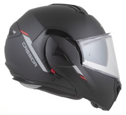 Prilba MultiFlip Solid, CASSIDA (čierna matná/červená/šedá) 2026