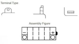 Motobatérie 12V, YB5L-B, 5,3Ah, 60A, konvenčné YUMICRON 121x61x131, YUASA originál (vr. balenie elektrolytu)