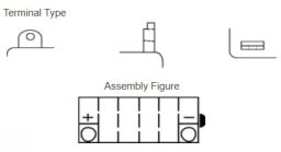 Motobatérie 12V, YB9-B, 9,5Ah, 115A, konvenčné YUMICRON 137x77x141, YUASA originál (suchá-nenaplněná, bez elektrolytu)