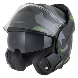 Přilba MultiFlip Korp, CASSIDA (černá matná/zelená/šedá) 2026