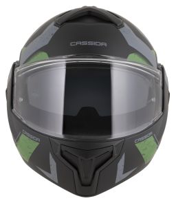 Přilba MultiFlip Korp, CASSIDA (černá matná/zelená/šedá) 2026