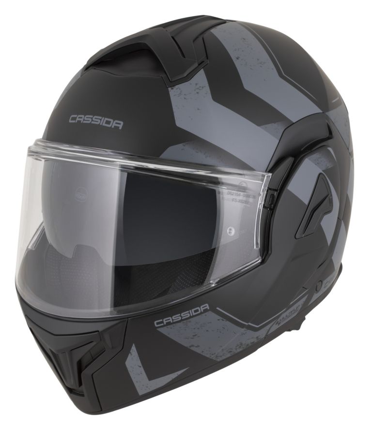 Přilba MultiFlip Korp, CASSIDA (černá matná/tmavě šedá/šedá) 2026