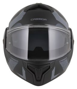 Přilba MultiFlip Korp, CASSIDA (černá matná/tmavě šedá/šedá) 2026