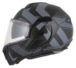 Přilba MultiFlip Korp, CASSIDA (černá matná/tmavě šedá/šedá) 2026