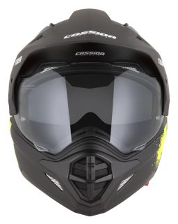 Prilba Tour 2.0 Crew, CASSIDA (čierna matná/žlutá fluo, plexi s prípravou pre Pinlock) 2026