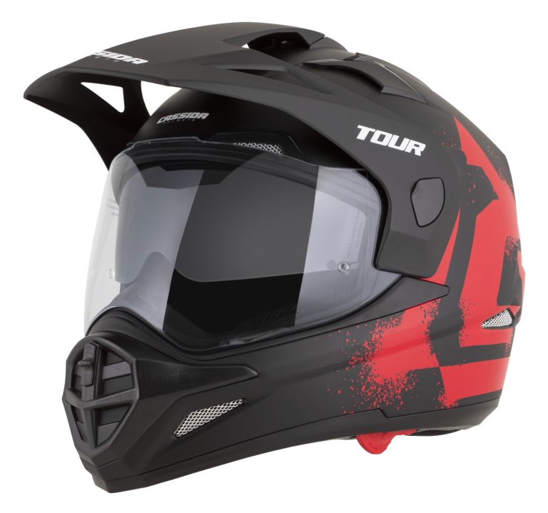 Prilba Tour 2.0 Crew, CASSIDA (čierna matná/červená, plexi s prípravou pre Pinlock) 2026