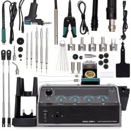 Pájecí stanice 5v1: hrot, horkovzdušná pájka, odpáječka, termopinzeta, chapadlo