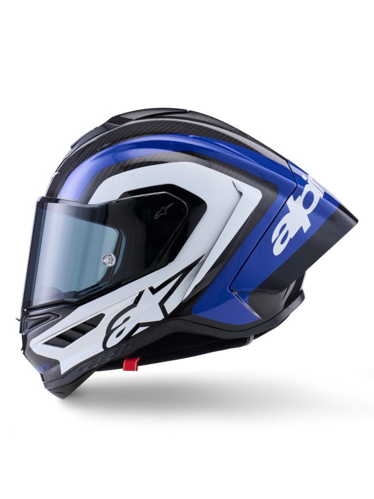 Přilba SUPERTECH R10 ARIUS, ALPINESTARS (karbon/modrá/bílá) 2026