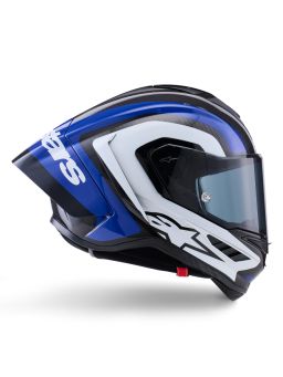 Přilba SUPERTECH R10 ARIUS, ALPINESTARS (karbon/modrá/bílá) 2026