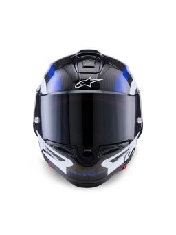 Přilba SUPERTECH R10 ARIUS, ALPINESTARS (karbon/modrá/bílá) 2026