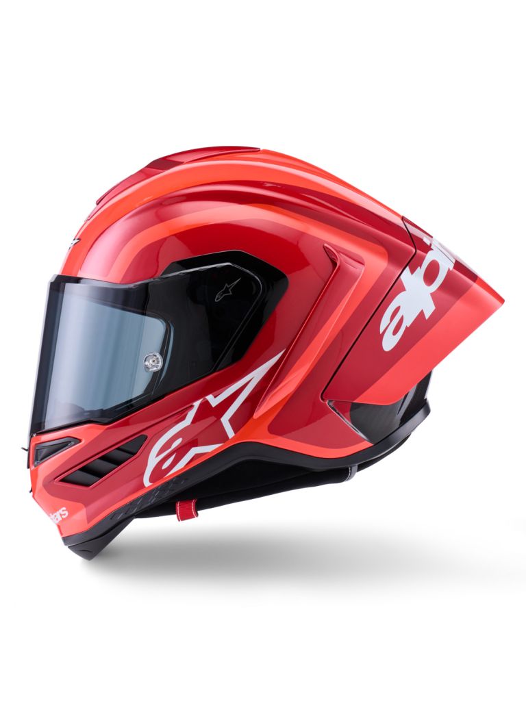 Přilba SUPERTECH R10 ARIUS, ALPINESTARS (červená fluo/červená/karbon/bílá) 2026