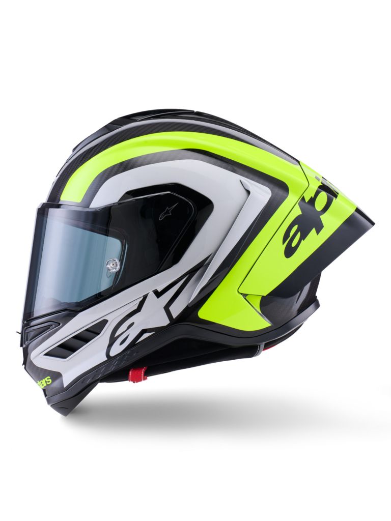 Přilba SUPERTECH R10 ARIUS, ALPINESTARS (karbon/žlutá fluo/bílá) 2026