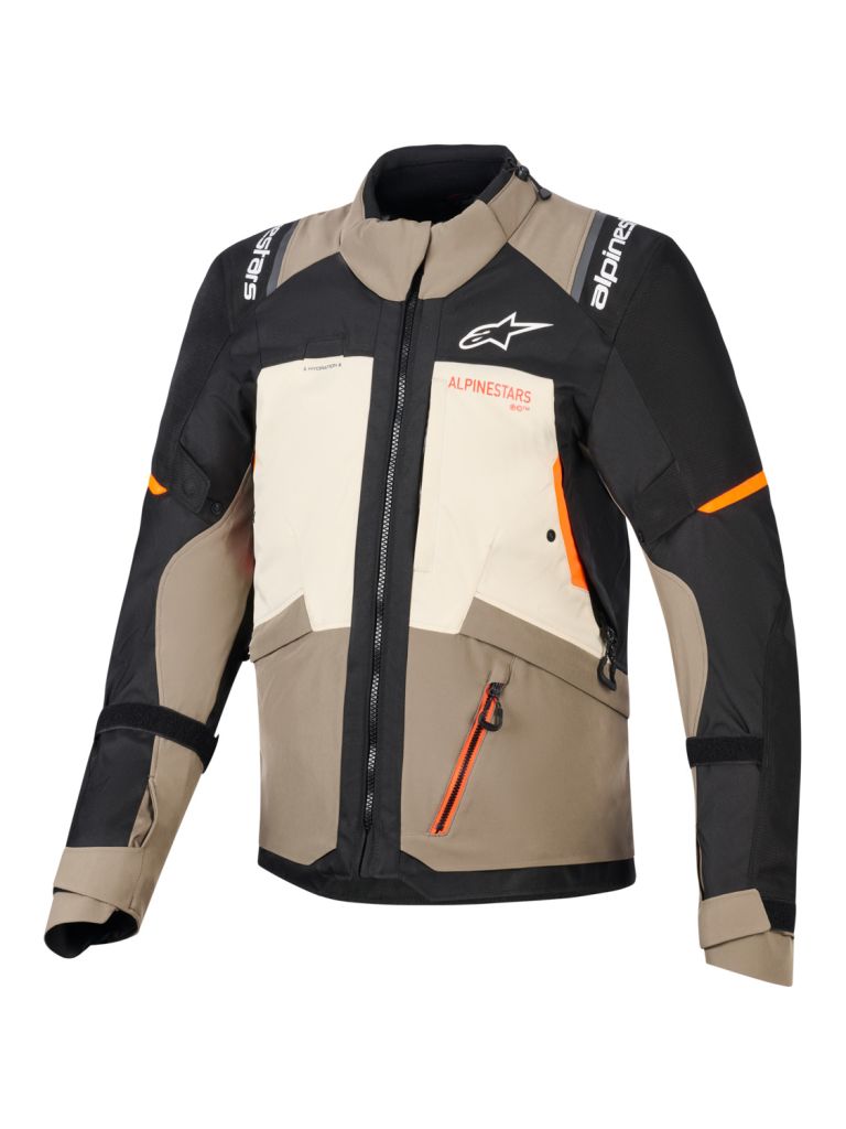 Bunda ANDES V4 DRYSTAR, ALPINESTARS (krémová/světle hnědá/černá/oranžová fluo) 2026