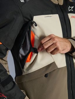 Bunda ANDES V4 DRYSTAR, ALPINESTARS (krémová/světle hnědá/černá/oranžová fluo) 2026